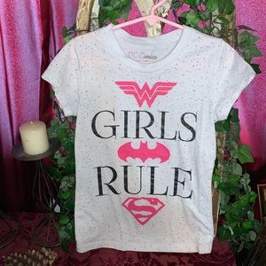 DC Comics “Girls Rule” T-shirt. Girls size 6-7.